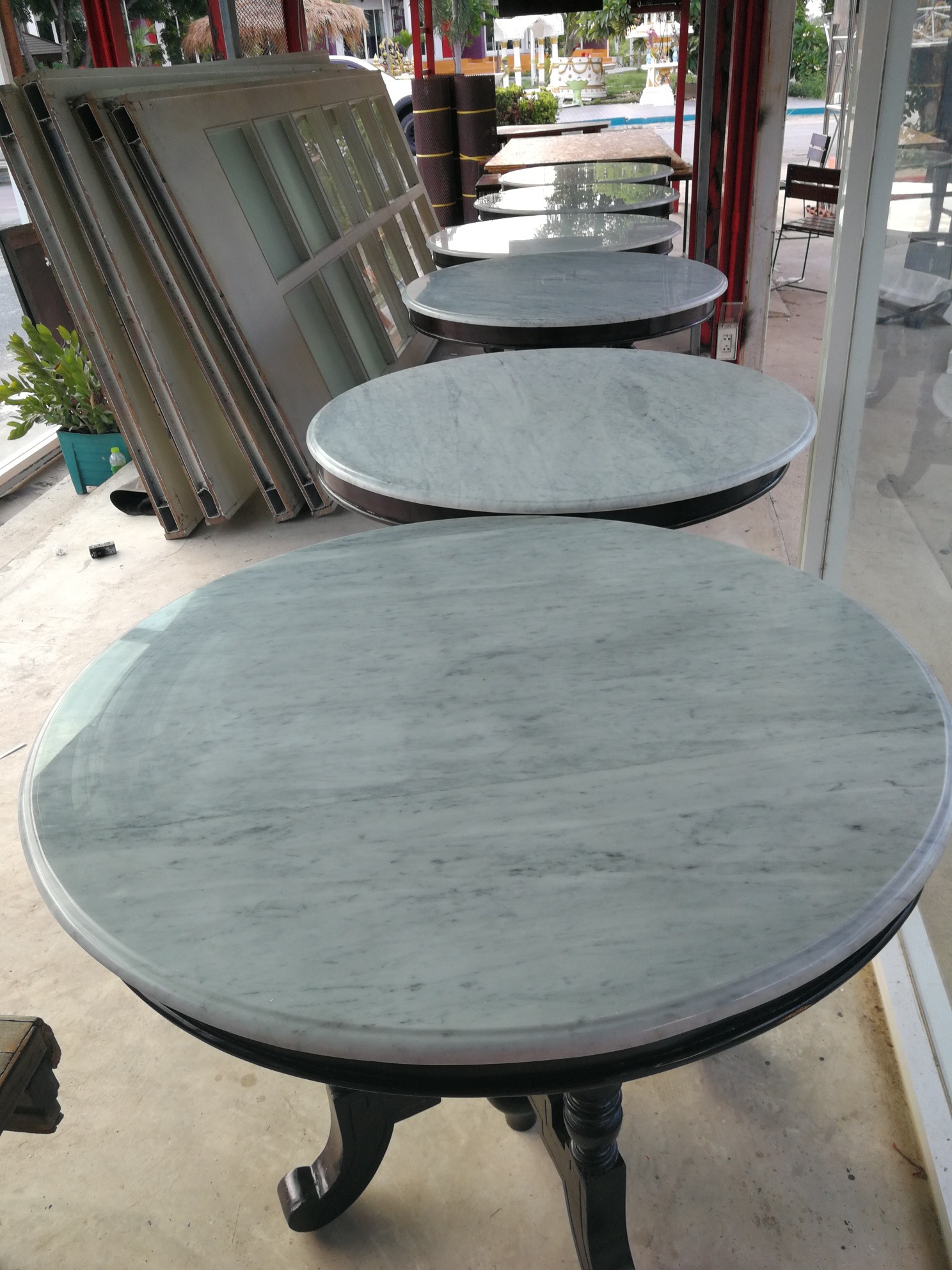 โต๊ะหินอ่อน 100cm โต๊ะหินอ่อนอิตาลี่ นำเข้าจากต่างประเทศ งดงาม สุดคลาสสิค หายาก - Image 3