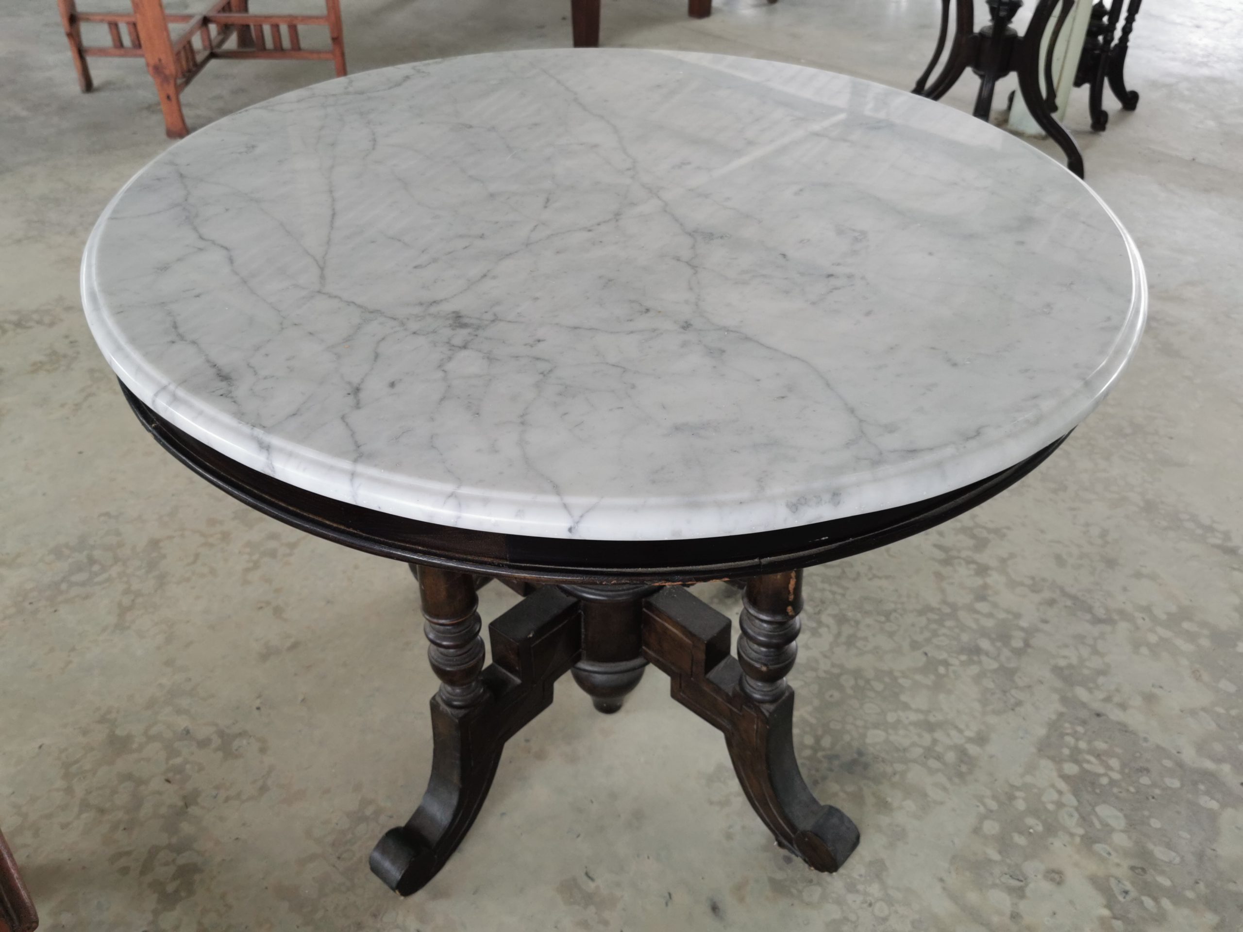 โต๊ะหินอ่อน 100cm โต๊ะหินอ่อนอิตาลี่ นำเข้าจากต่างประเทศ งดงาม สุดคลาสสิค หายาก - Image 4