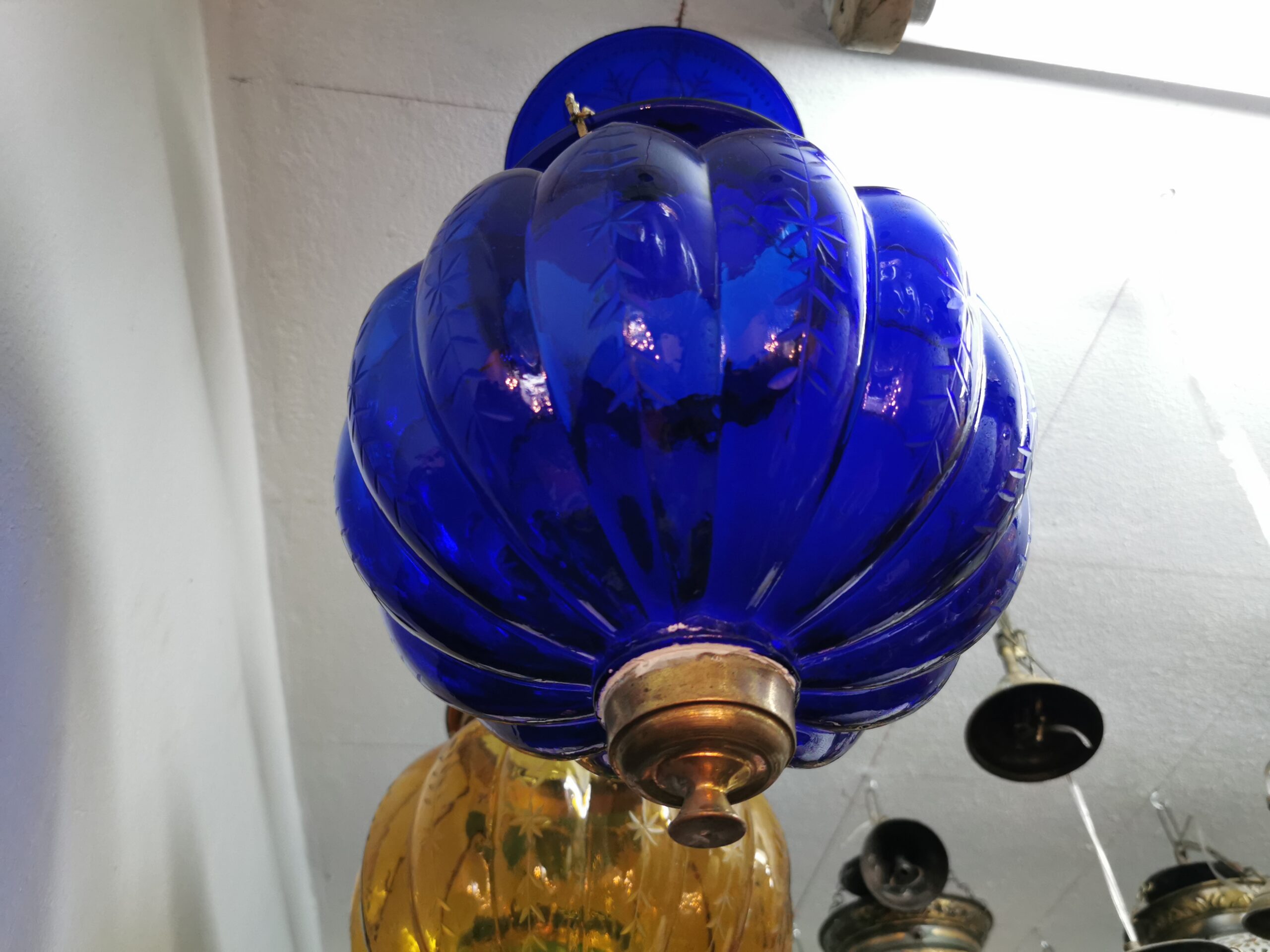 โคมไฟแก้ว ฟักทองใหญ่ โคมไฟติดเพดาน  ย้อนยุค คลาสสิค 👉แต่งบ้าน​ แต่งร้าน​ ให้สวยคลาสสิค - Image 11