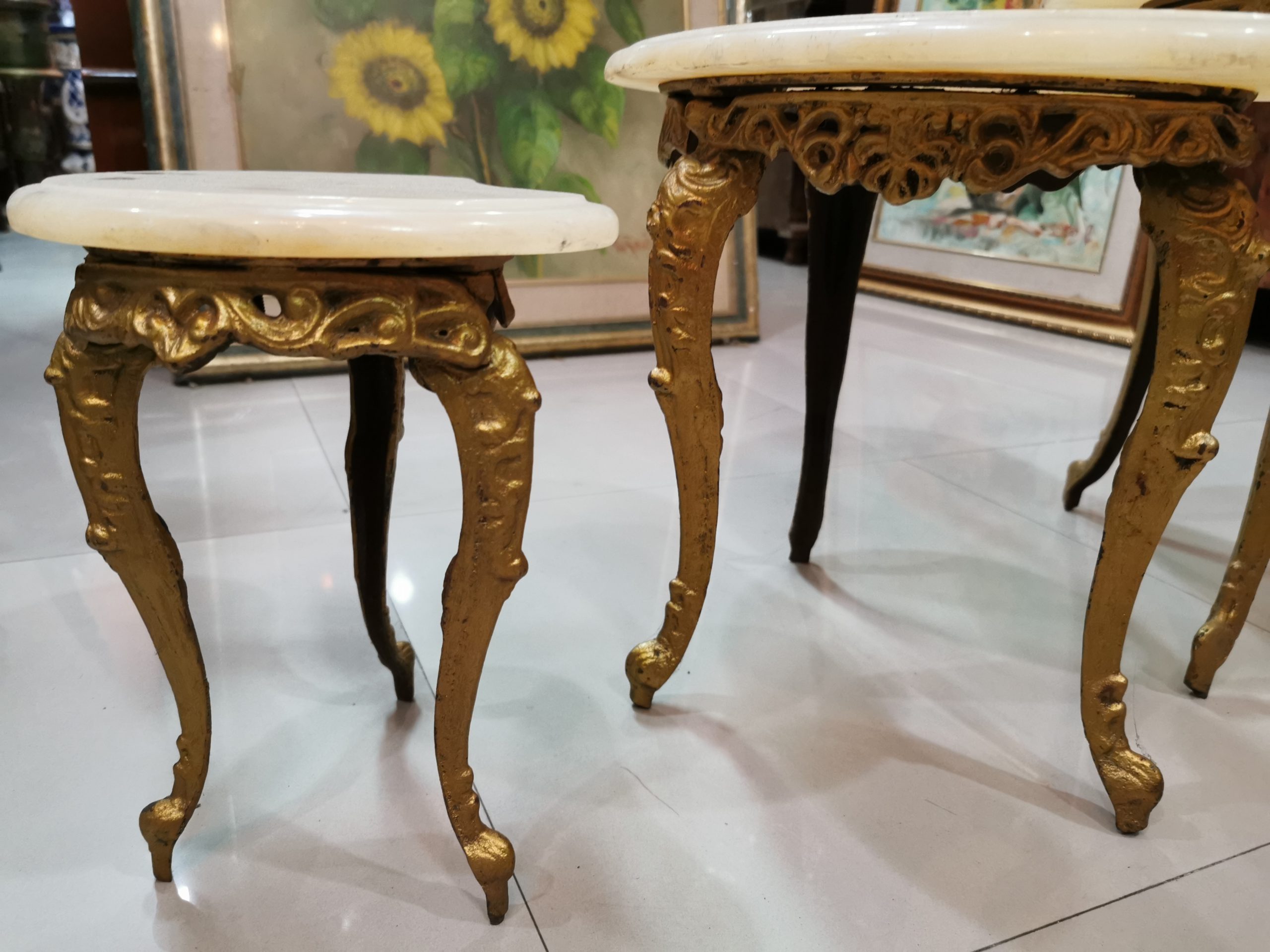 ชุดโต๊ะหินอ่อนโบราณ นำเข้าจากต่างประเทศ งดงาม สุดคลาสสิค หายาก - Image 4