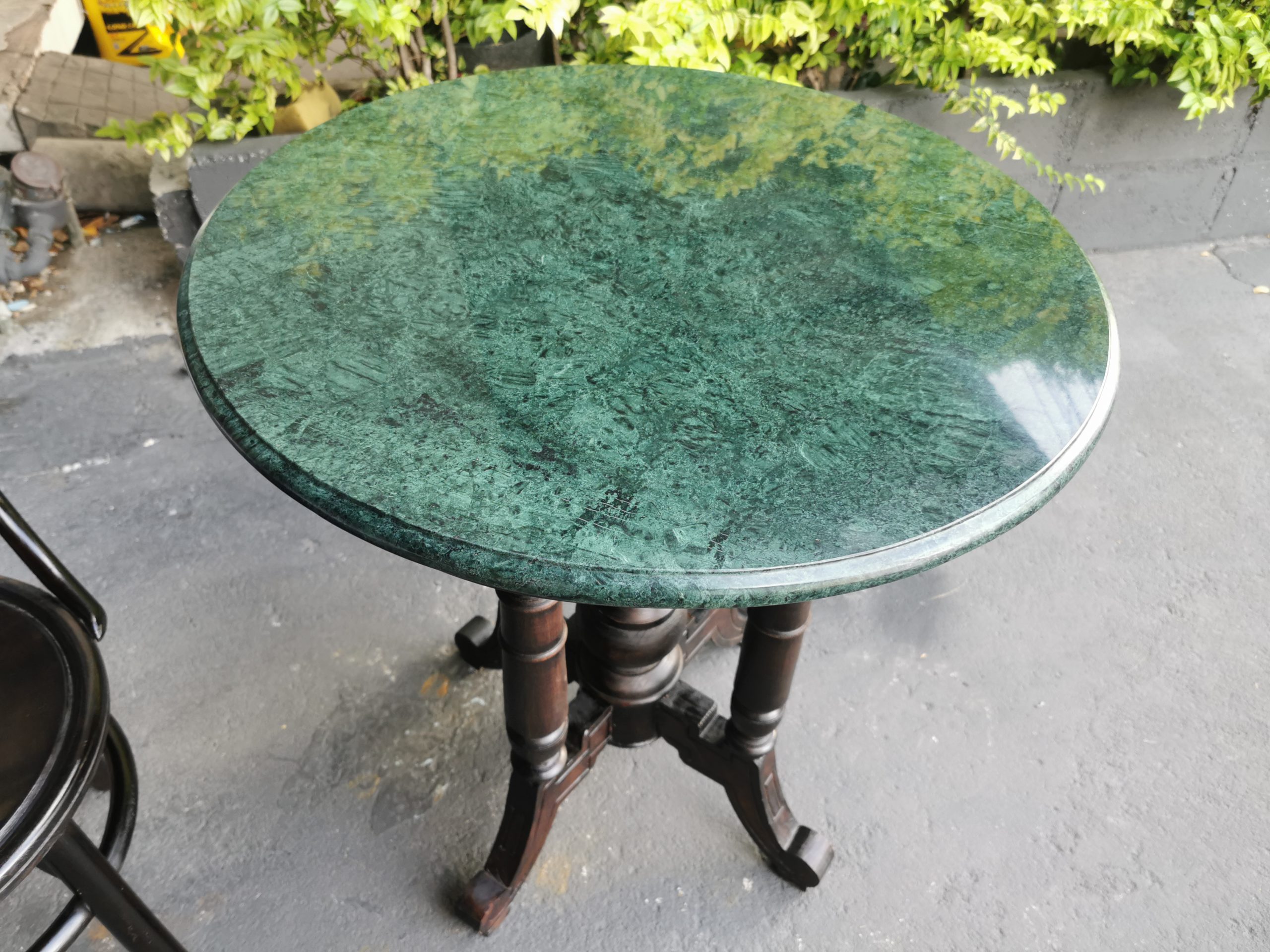 โต๊ะหินอ่อน 77cm โต๊ะหินอ่อนเขียวอิตาลี่ นำเข้าจากต่างประเทศ งดงาม สุดคลาสสิค หายาก - Image 2