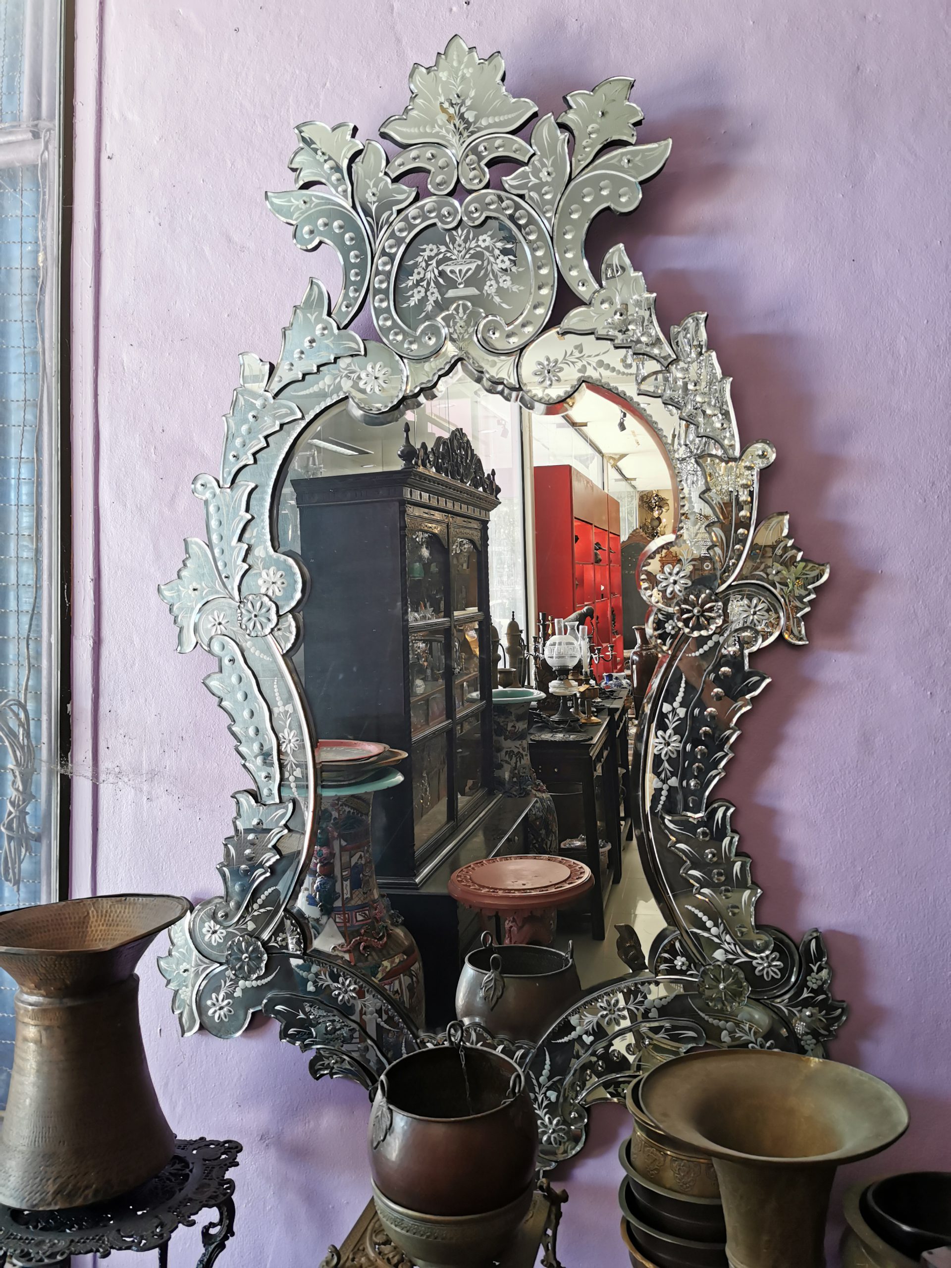 กระจกเวเนเชี่ยน  กระจกโบราณ ขนาดใหญ่  งดงาม คลาสสิค  แต่งบ้านแต่งร้าน ให้มีคุณค่า - Image 14