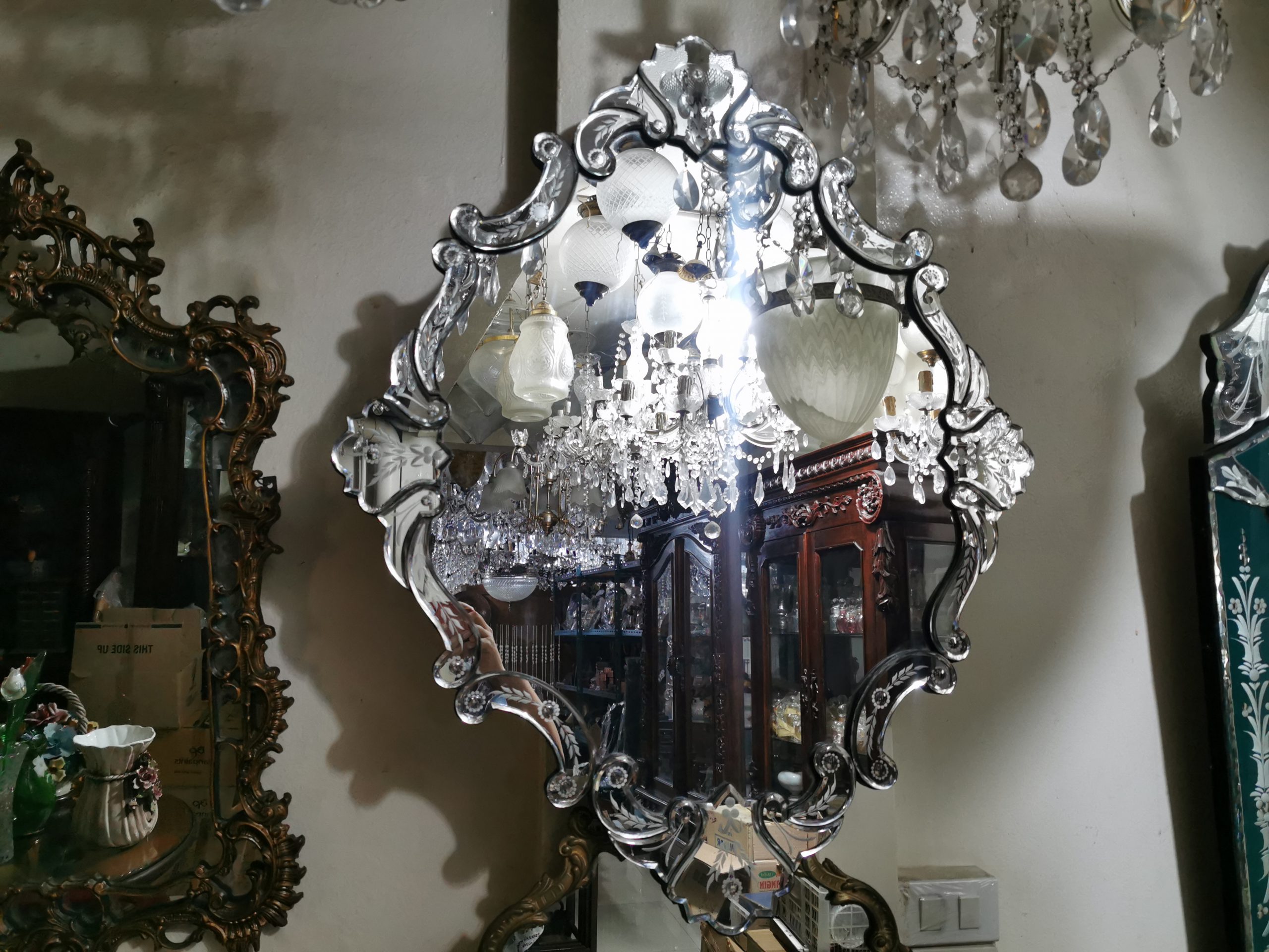 กระจกเวเนเชี่ยน  กระจกโบราณ ขนาดใหญ่  งดงาม คลาสสิค  แต่งบ้านแต่งร้าน ให้มีคุณค่า - Image 16