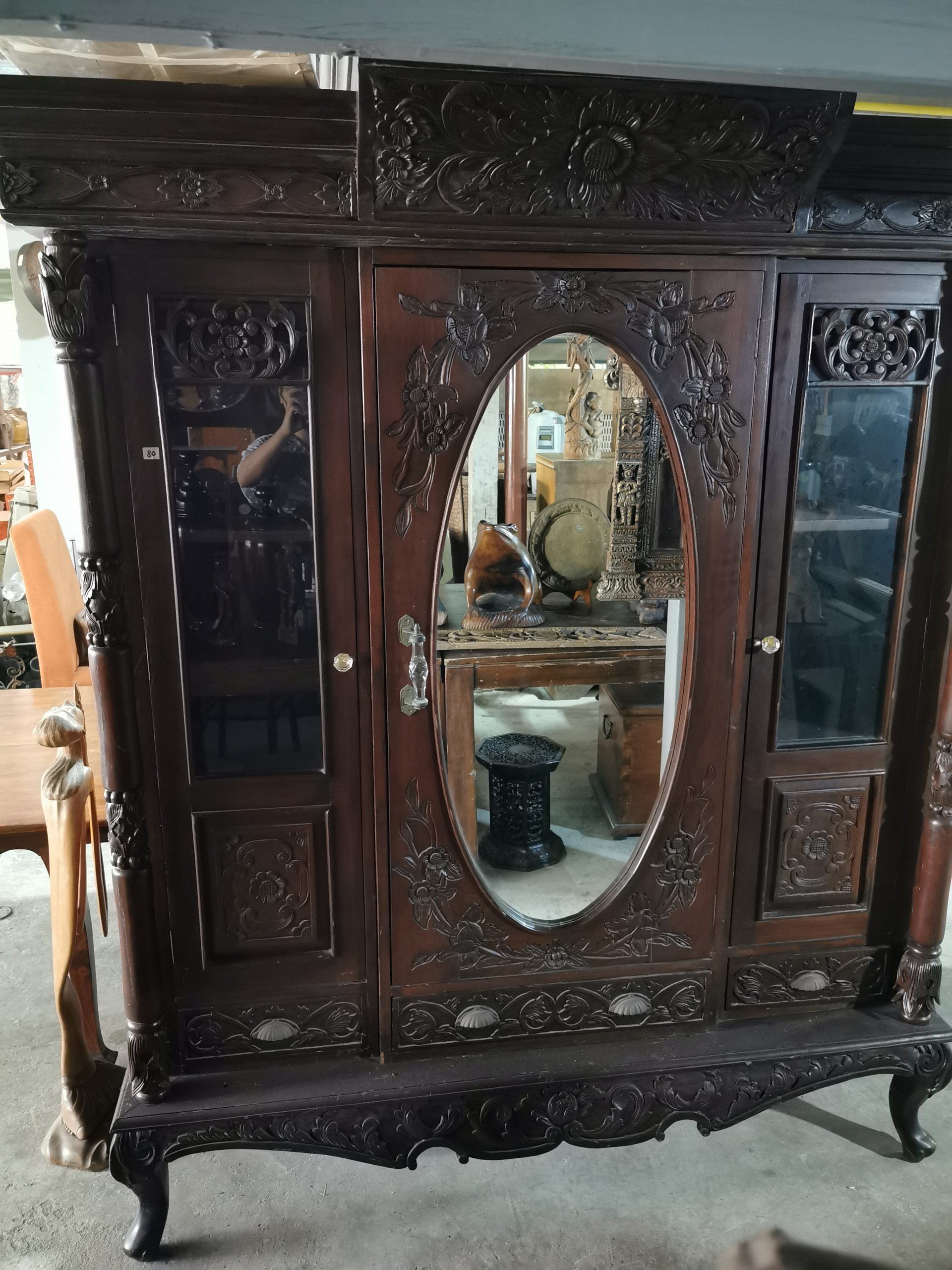 ⚜️ตู้โบราณ ตู้โชว์โบราณ ตู้ไม้โบราณ ตู้โชว์ไม้โบราณ งดงาม คลาสสิค แต่งบ้าน แต่งร้าน ให้มีคุณค่า - Image 3