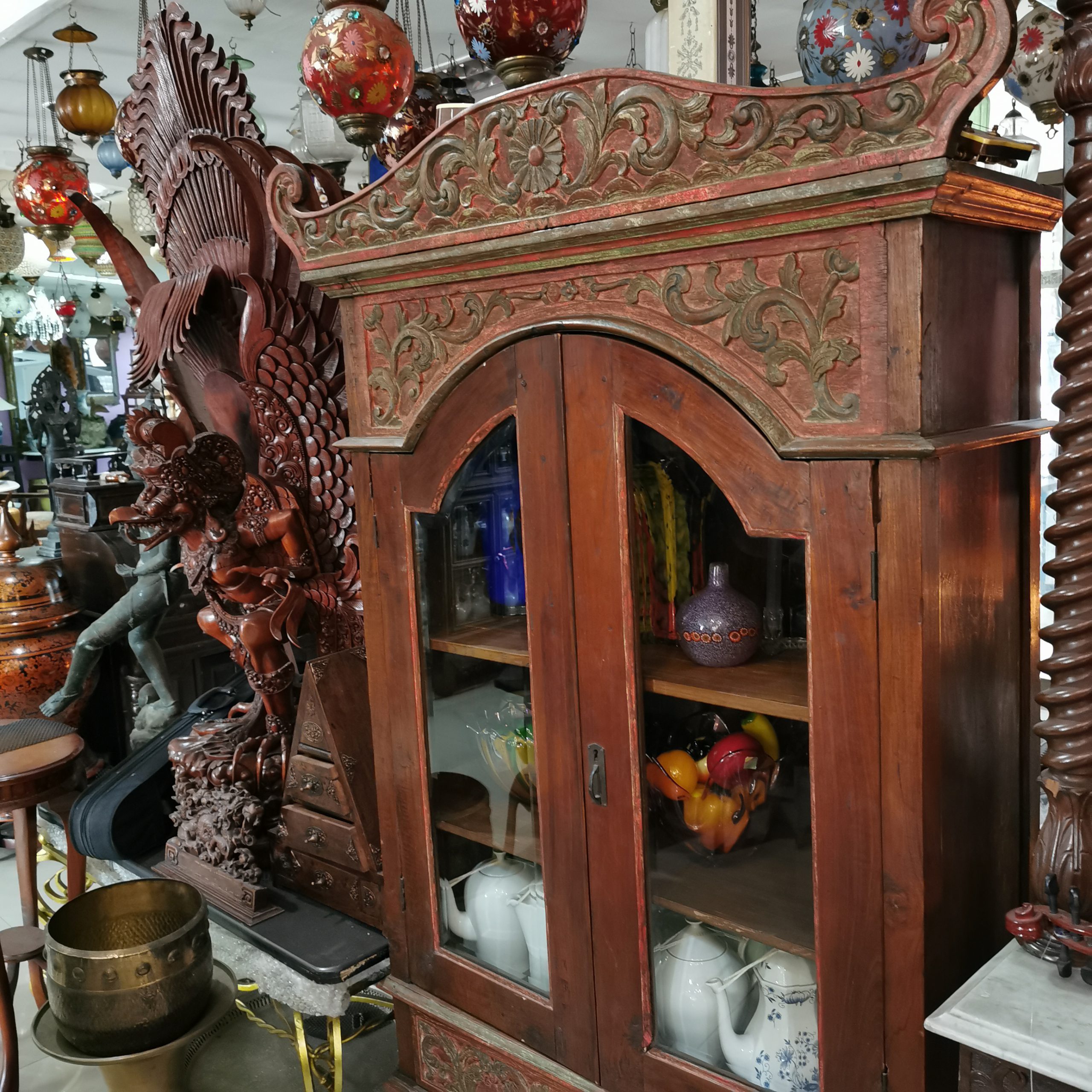 ⚜️ตู้โบราณ ตู้โชว์โบราณ ตู้ไม้โบราณ ตู้โชว์ไม้โบราณ งดงาม คลาสสิค แต่งบ้าน แต่งร้าน ให้มีคุณค่า - Image 4