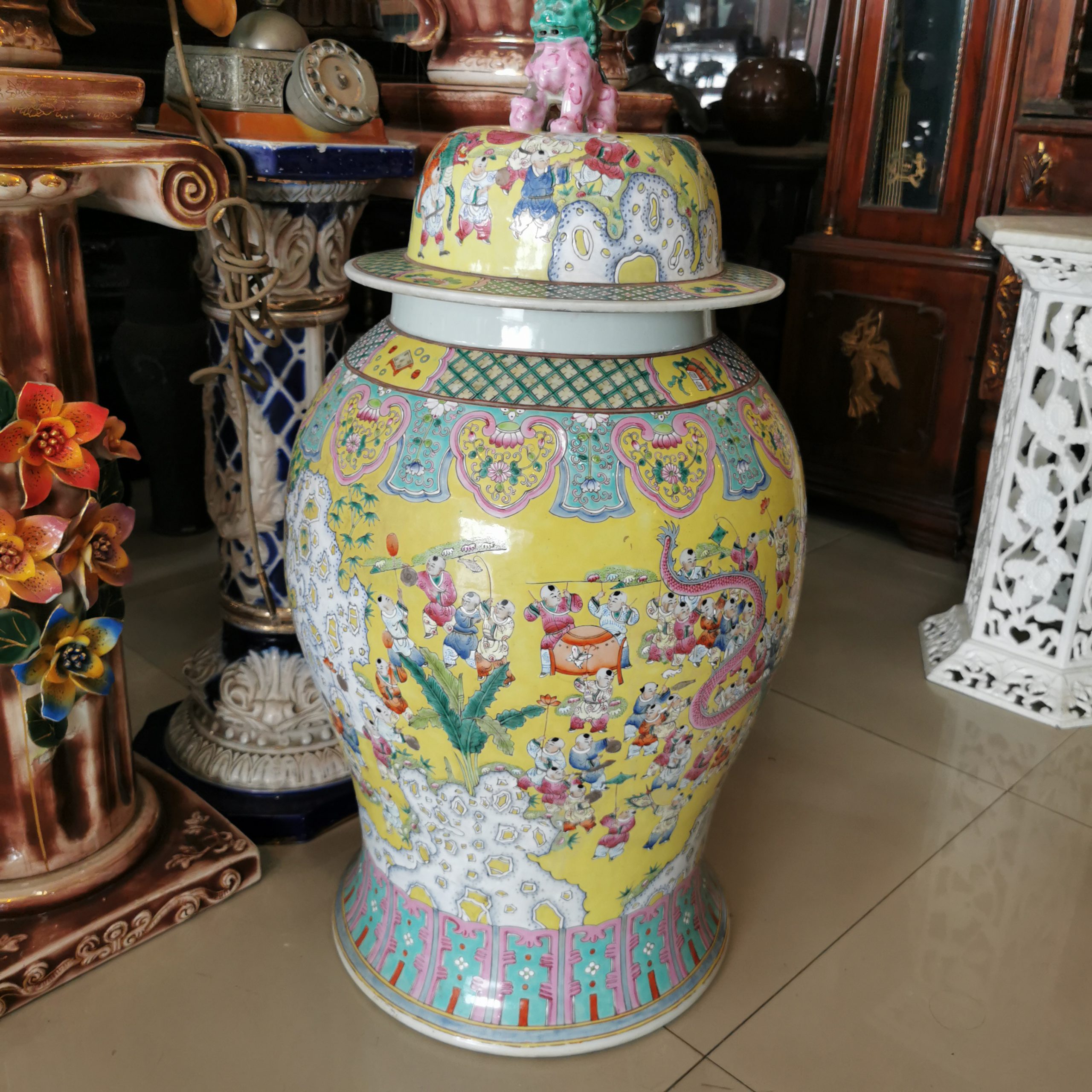 แจกันโบราณ แจกันลายคราม แจกันกังใส งดงาม คลาสสิค หายากมาก - Image 5