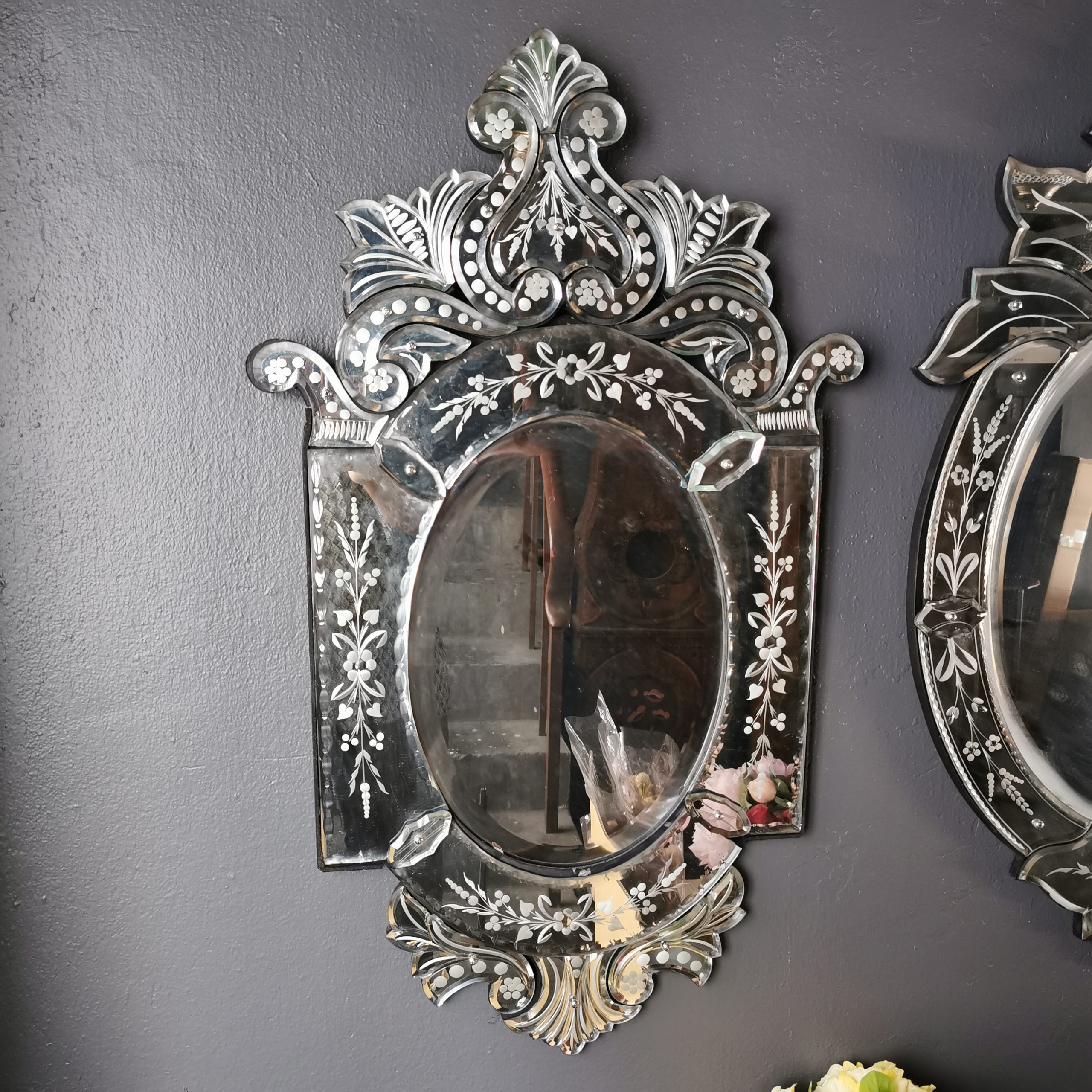 กระจกเวเนเชี่ยน  กระจกโบราณ ขนาดใหญ่  งดงาม คลาสสิค  แต่งบ้านแต่งร้าน ให้มีคุณค่า - Image 36