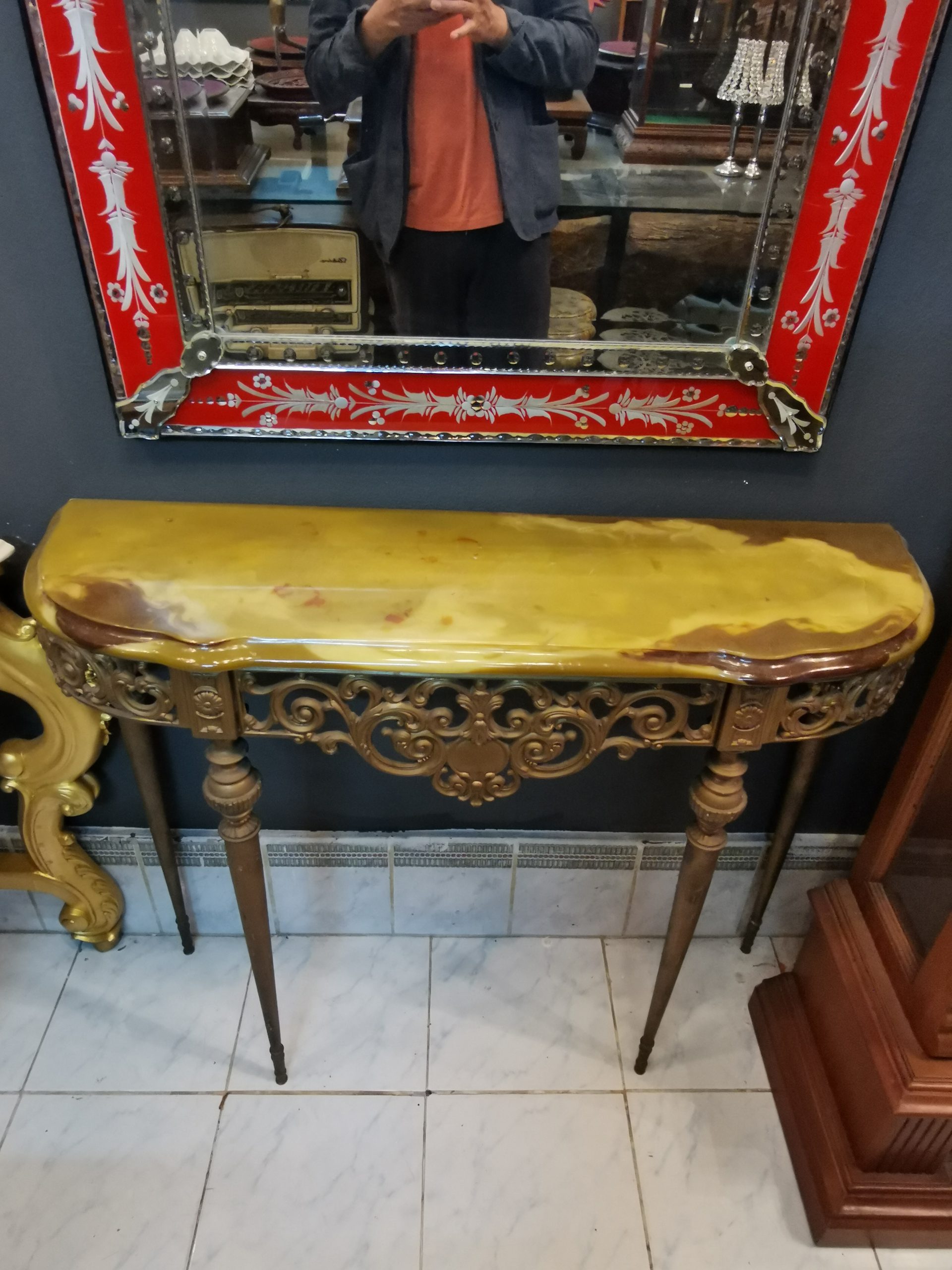  โต๊ะคอนโซลโบราณ หินอ่อน โต๊ะหินอ่อน  โต๊ะหินอ่อนโบราณ สุดคลาสสิค