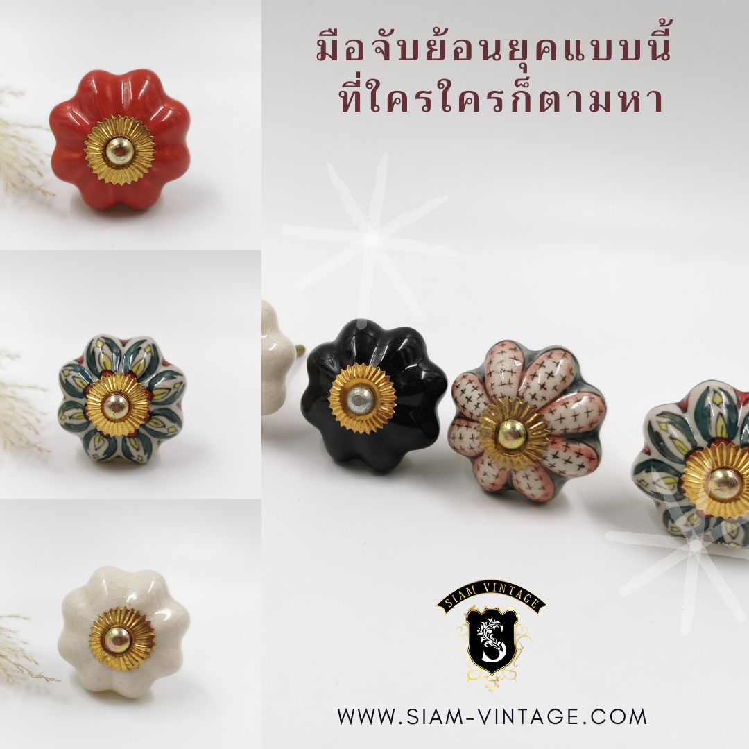 เม็ดมะยม กระเบื้องเผา ย้อนยุค มือจับตู้ แต่งบ้าน แต่งร้าน ให้คลาสสิค - Image 4