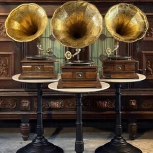 Gramophone ปากแตรทองเหลือง เครื่องเล่นแผ่นเสียงโบราณ ของสะสมระดับตำนาน