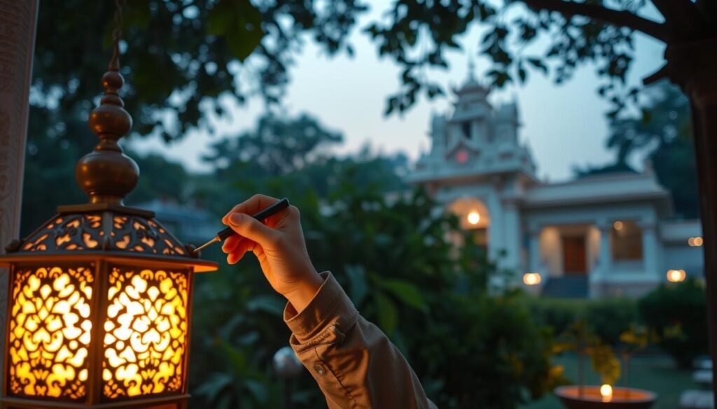 การตรวจสอบโคมไฟวัดที่สวย