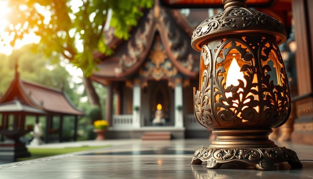 ตัวอย่างลวดลายโคมไฟถวายพระแบบไทยประยุกต์