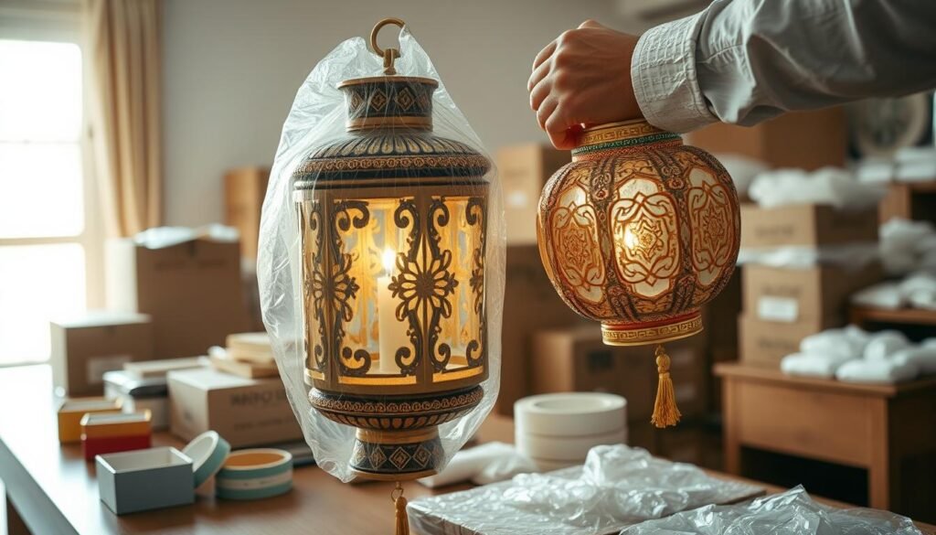 เทคนิคการบรรจุหีบห่อโคมไฟถวายวัดสำหรับพิธีถวายเทียน