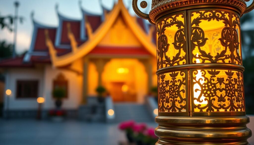 โคมไฟถวายวัดทองเหลืองแท้