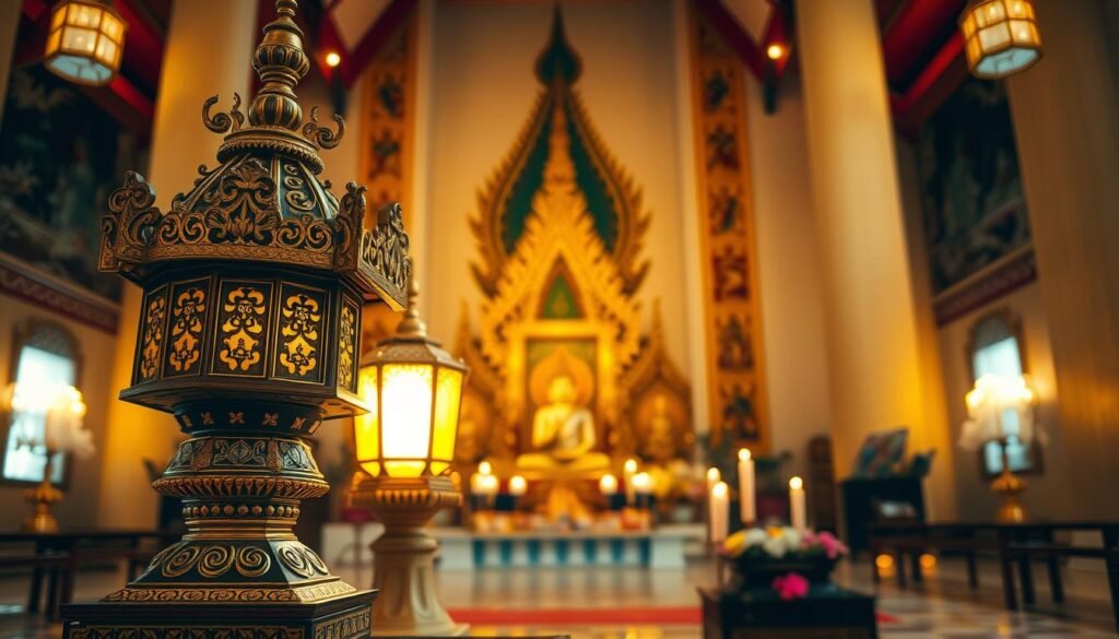 โคมไฟบูชาในวัด