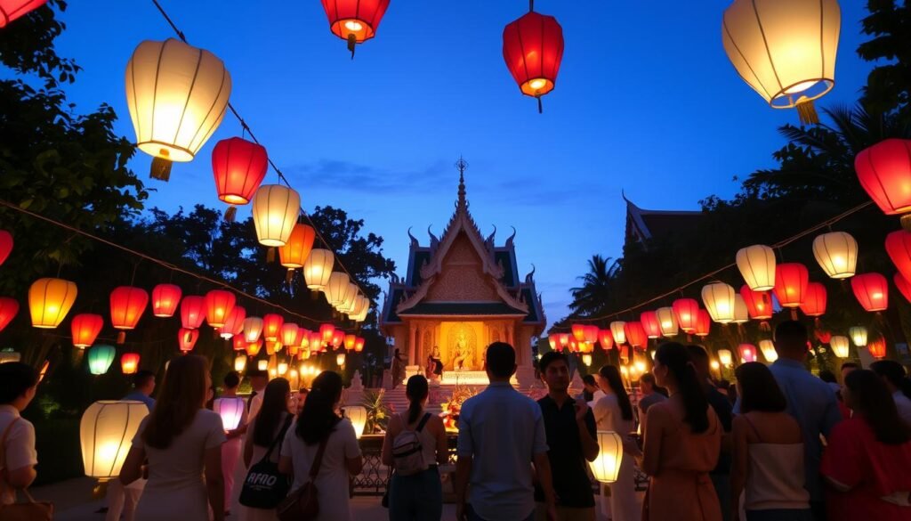 ความหมายการถวายโคมไฟวัด