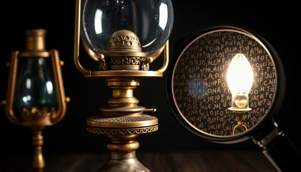 ตรวจสอบวัสดุและโครงสร้างโคมไฟโบราณ