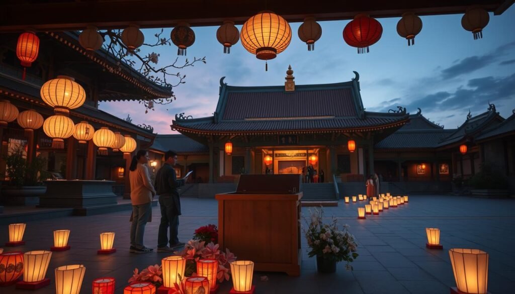 วางงบประมาณโคมไฟที่วัด