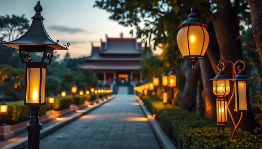 แผนภาพการวางแผนโคมไฟวัดมีดี