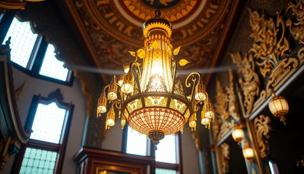 โคมไฟระย้าแบบไทยประเพณี สวยงาม