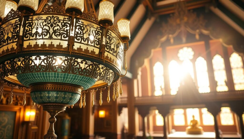 โคมไฟสำหรับวัด วัสดุและประเภท